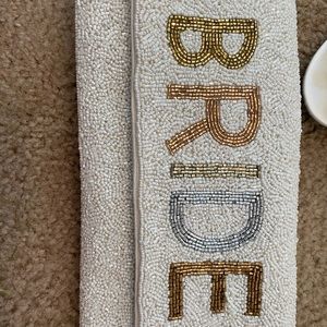 White Gem Francesca’s Clutch Crossbody Gold chain